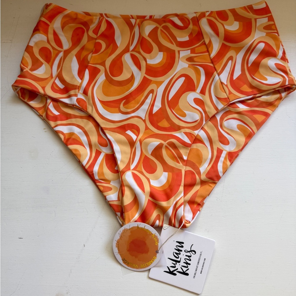 Kulani Kinis Orange and White Swirl Bikini Bottom
